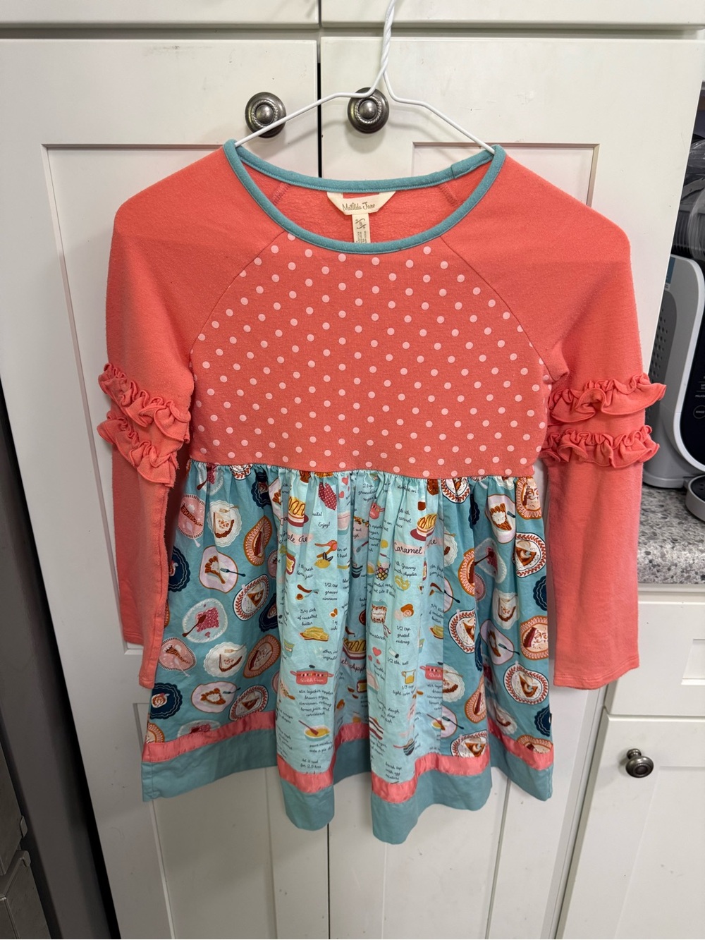 Matilda Jane Coral & Aqua Polka Dot Long Sleeve Top
